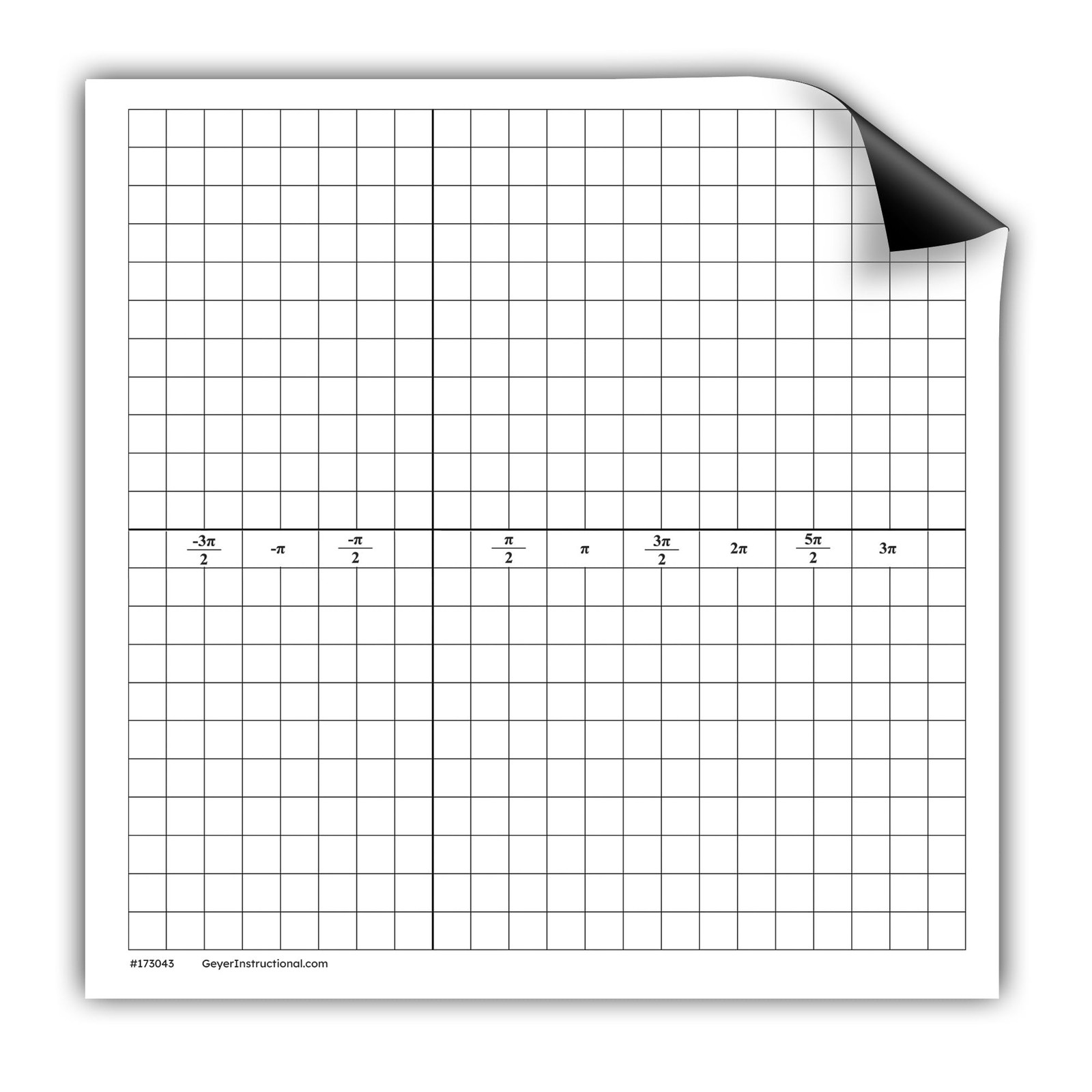 Geyer Instructional Products – Dry Erase Radian Graph Magnet Whiteboard, Labe…