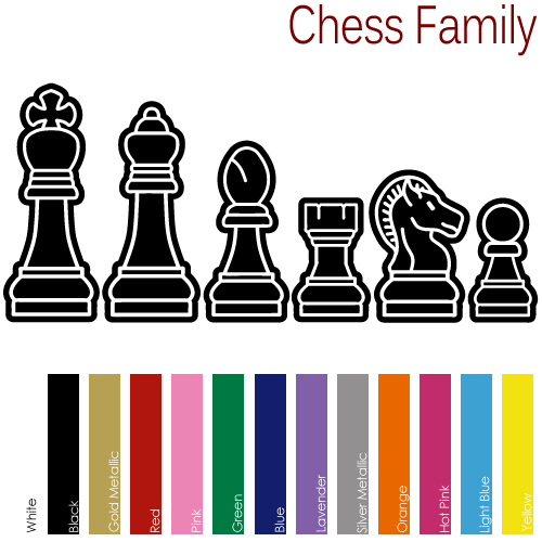 CHESS FAMILY CUSTOM FIGURES DAD MOM TEENS KIDS PETS VINYL STICKERS DECAL (CF-02)