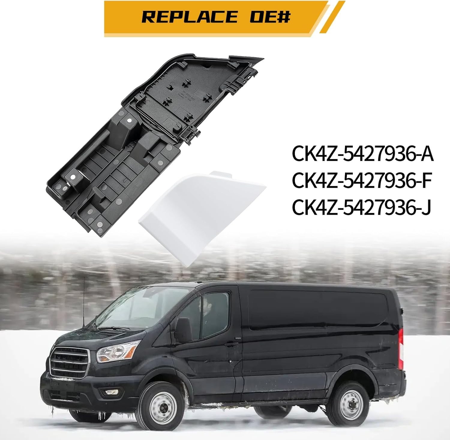 Ford Transit Fuel Gas Door & White Cover Assembly 2015-2023 150 250 350