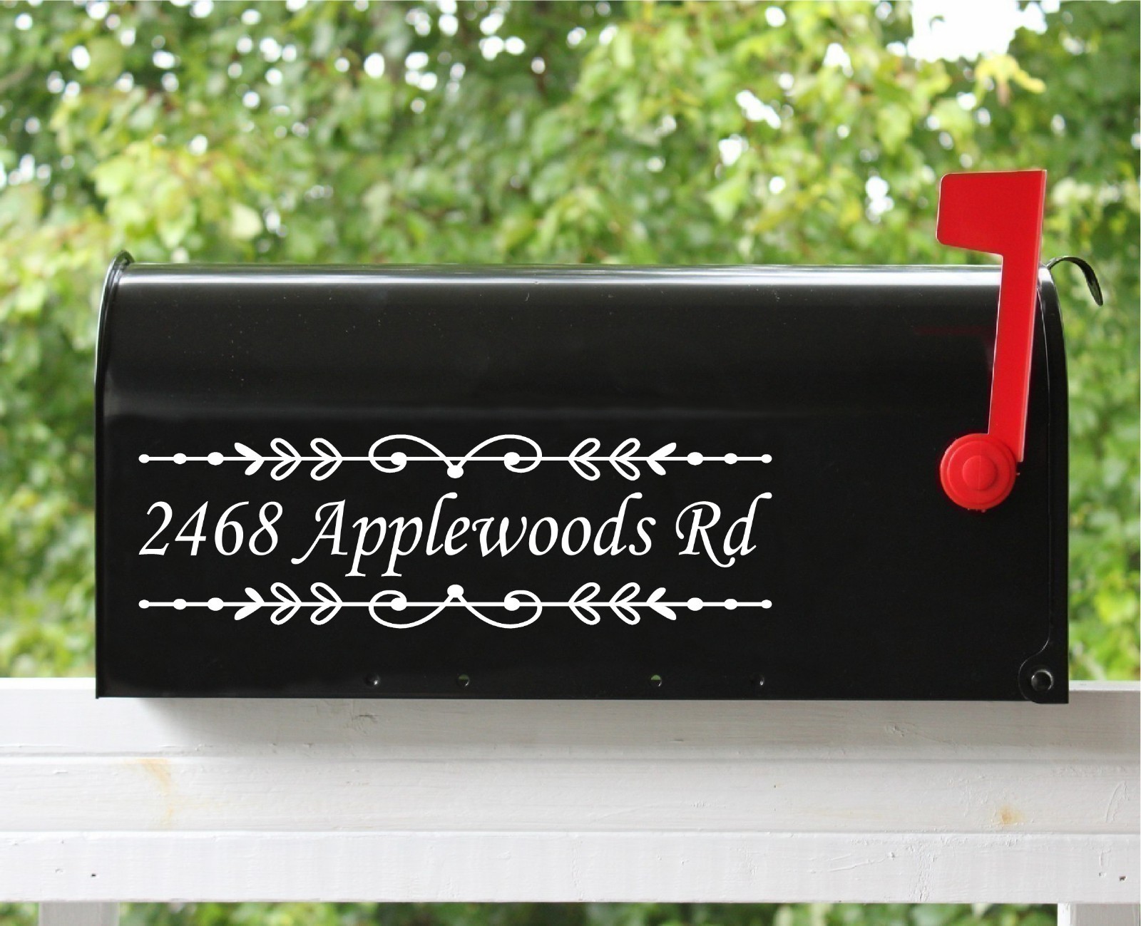 Set of 2 Custom Mailbox Address Sticker Decals 11″ – Floral #01| 12 Font Choice