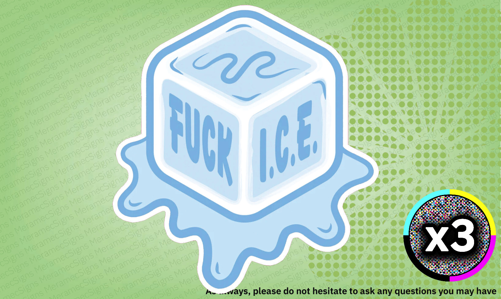 Fk F**k ICE I.C.E. x3 4″ Stickers Trump Riot MAGAVinyl decal car window laptop