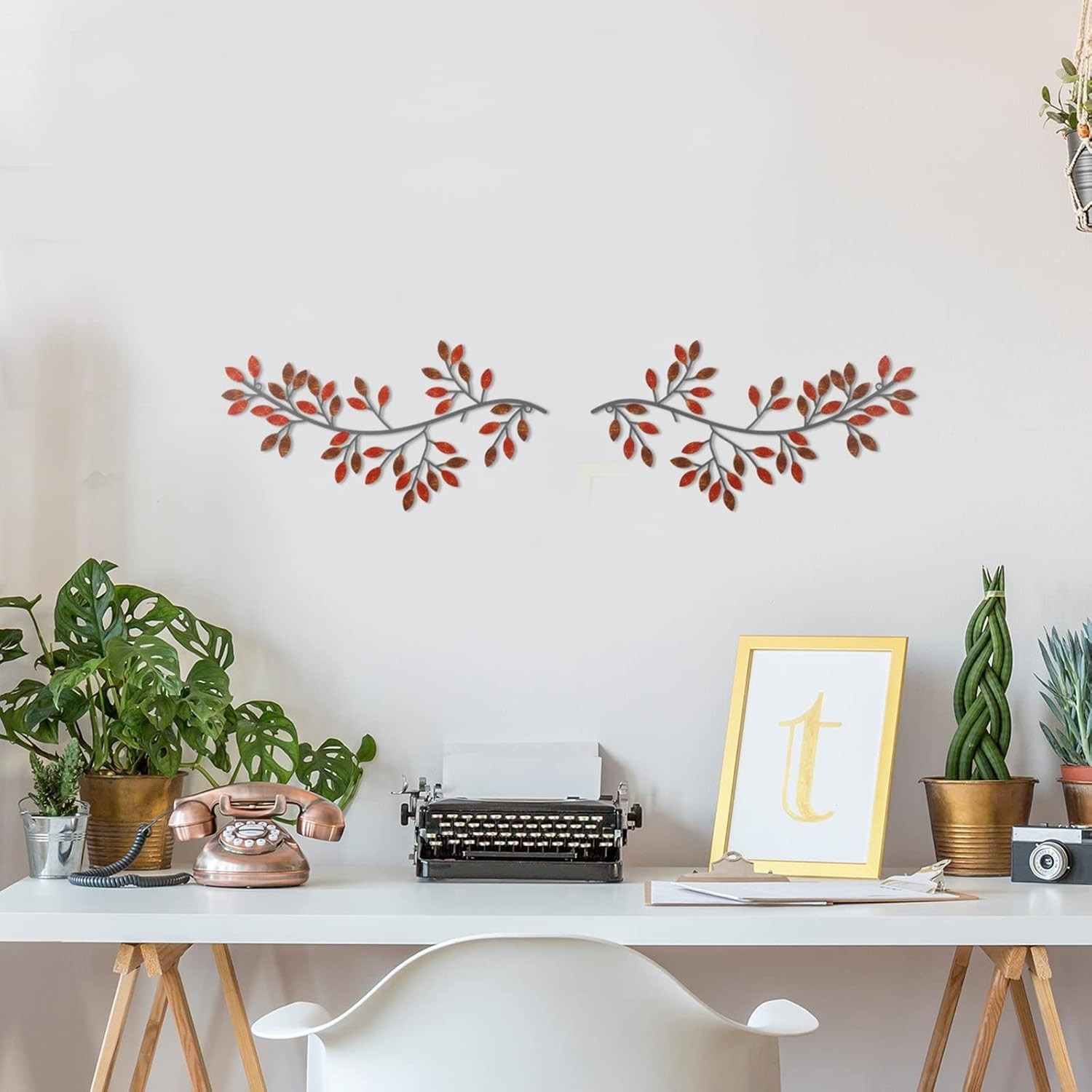 Rustic 2-Piece Leaf Wall Decor Set – Perfect for Indoor and Outdoor Spaces