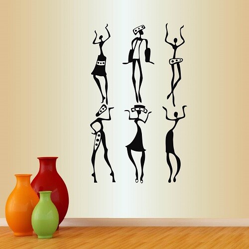 Vinyl Decal Dancing African Girls Women People Ethnic African Style Sticker 186