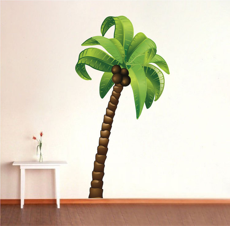Palm Tree Wall Mural Decal Removable Coconut Trees Vinyl Beach Art Ocean, a78