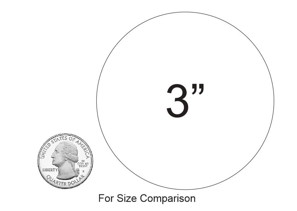 3″ Black Round Label Dots Stickers Color Coding Inventory 3 Inch Dot