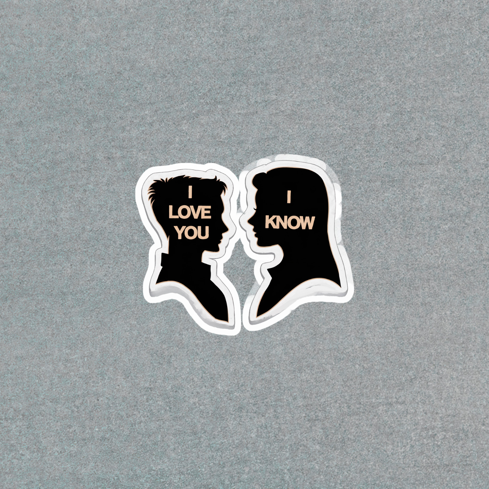 I Love You I Know Romantic Couple Silhouette Sticker Decal #5429