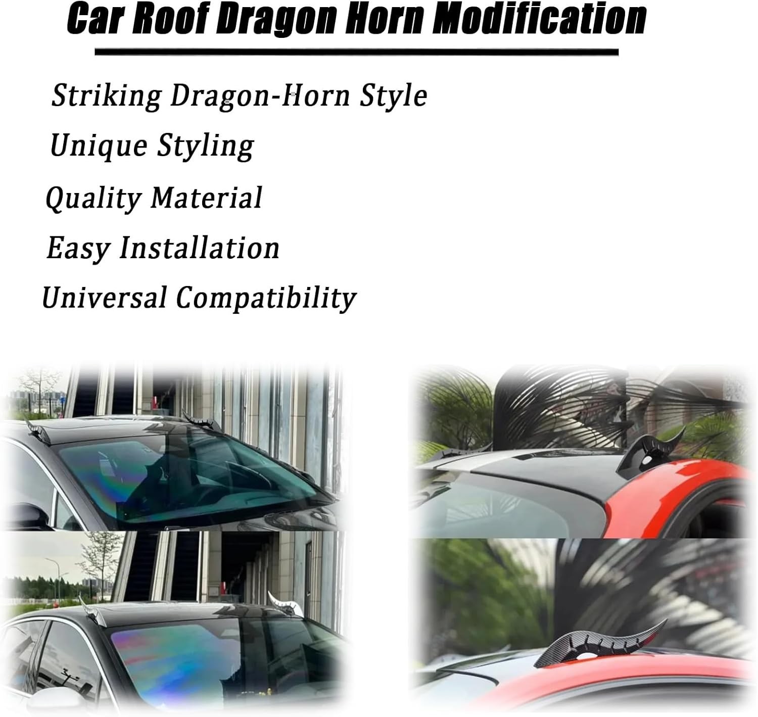 Stylish Eye – catching Trendy Impressive 3D Dragon Horn Roof Decoration for Cars