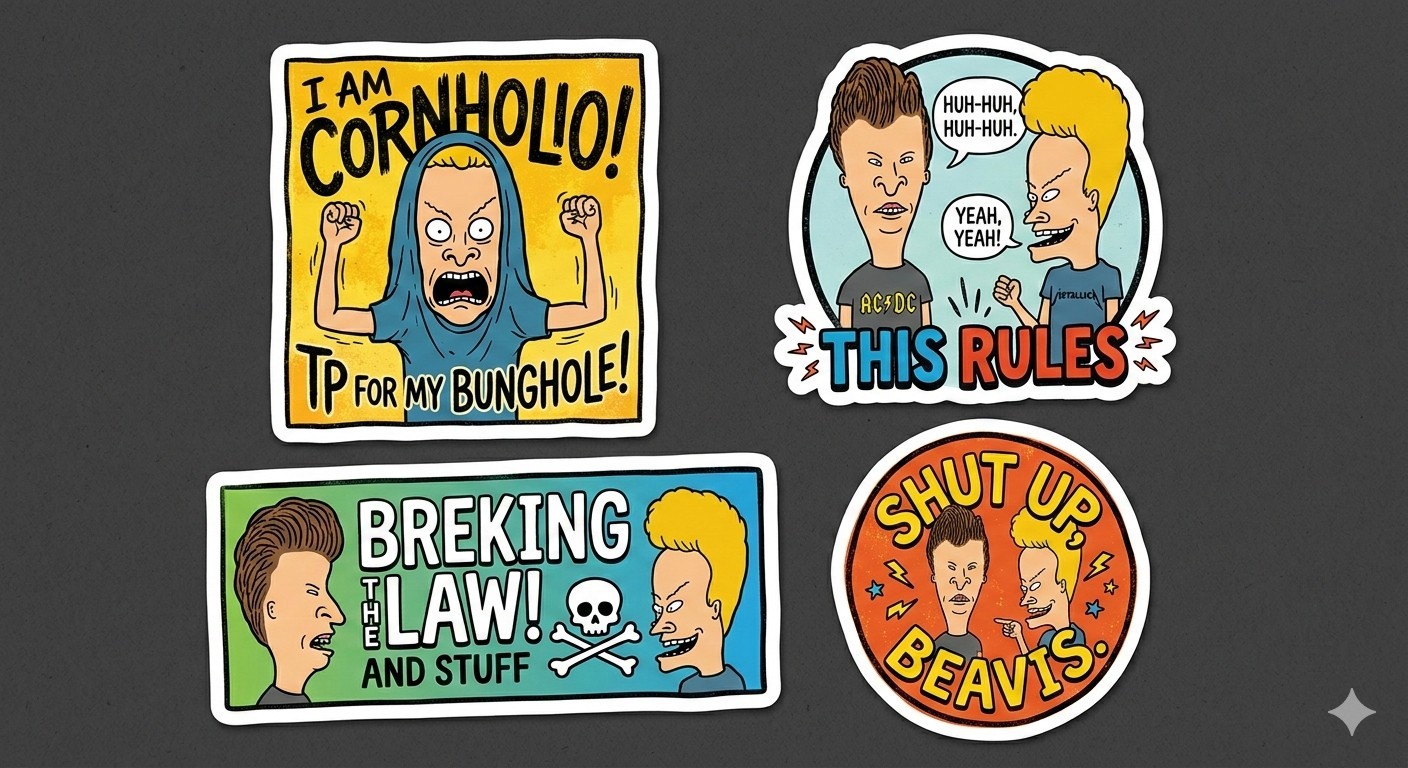 4 Beavis And Butthead Stickers Decal Phone Laptop
