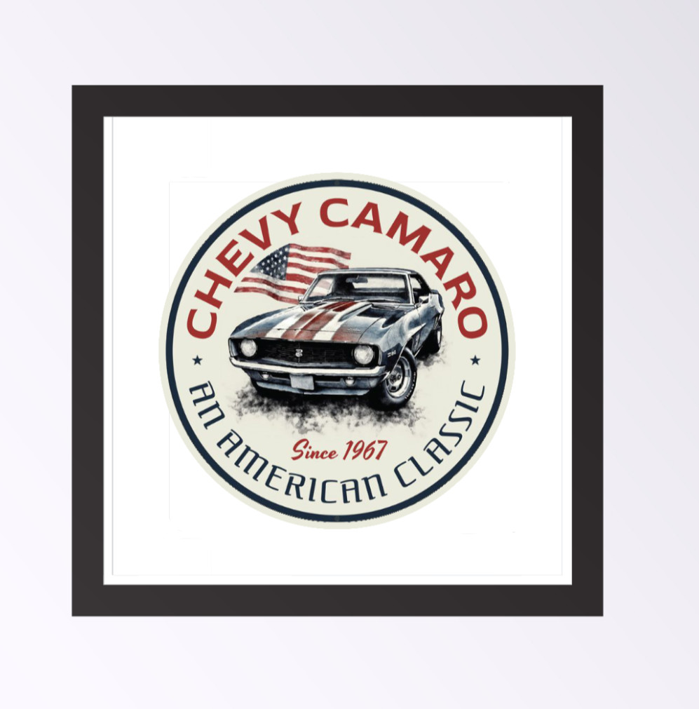 Car Classics “Camaro” – 4″ Handcrafted Vinyl Decal Cooler Vehicle Laptop Tumbler