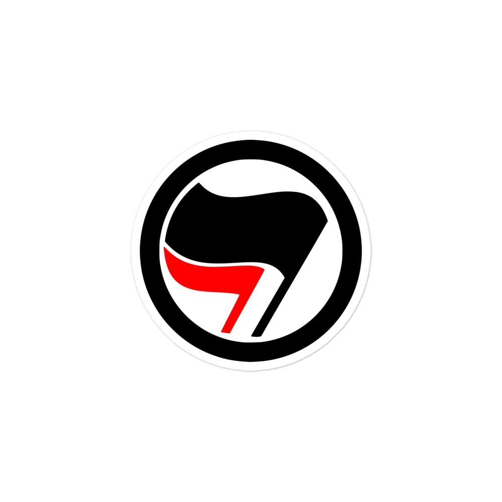 Political Sticker Anti-Racist Black Flag Red Flag Socialist Anarchist Ancom