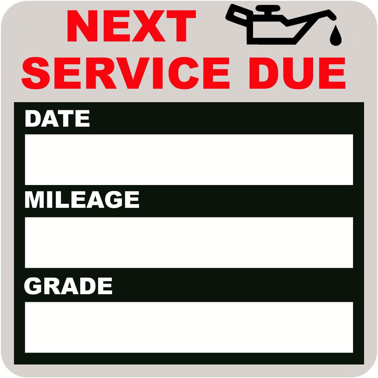 Oil Change Stickers Static Cling, 120Pcs 2X2 Inches Oil Change Reminder Sticker