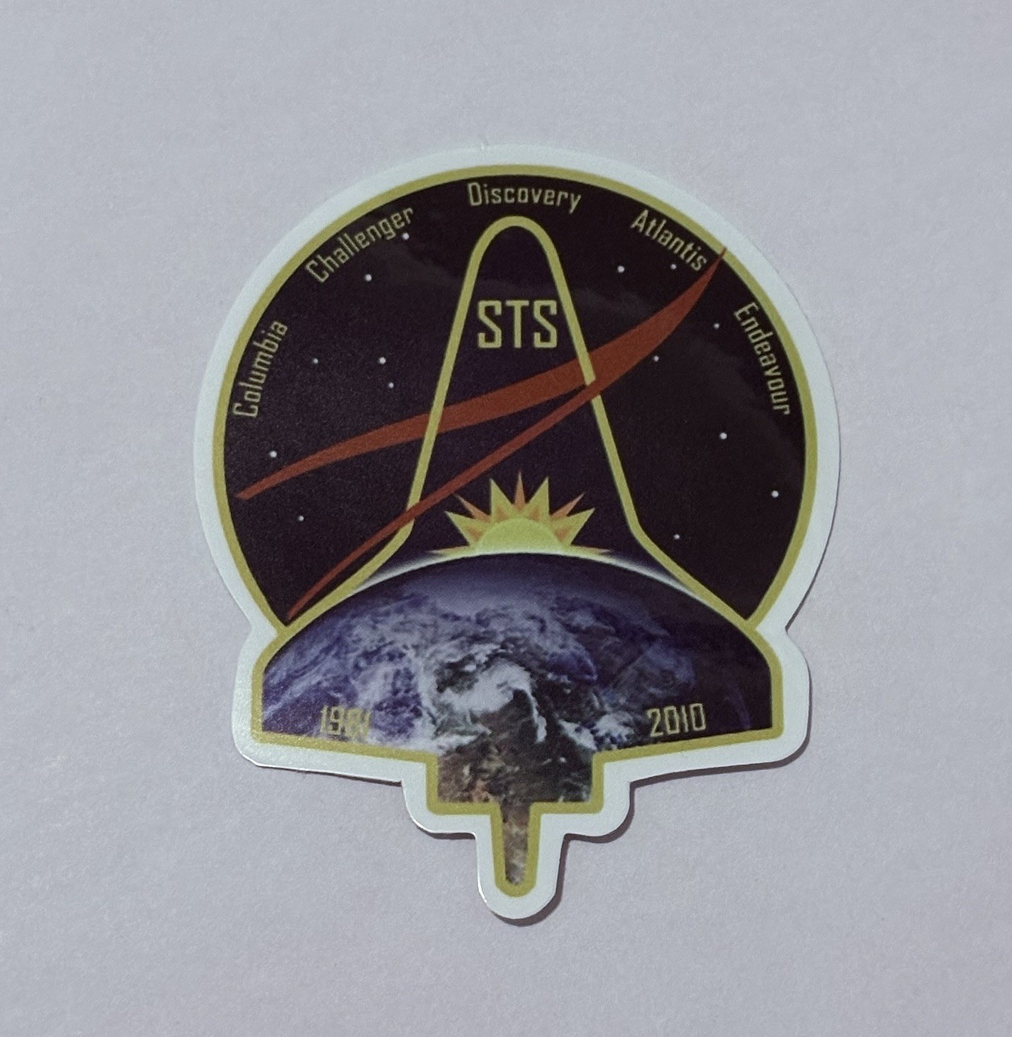 Space Shuttle STS 129 Mission Sticker Vinyl Decal Moon Art USA NASA Travel P1