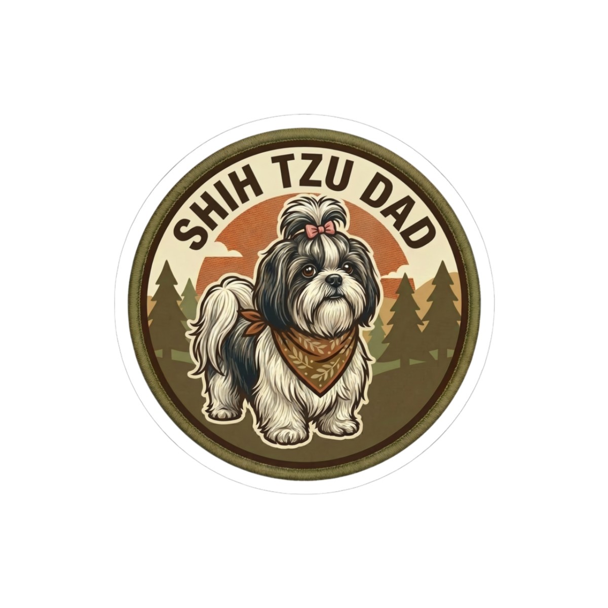 Shih Tzu Dad T-Shirt Shih Tzu Dog Gift Men Graphic Tee Fathers Day Vintage Cute