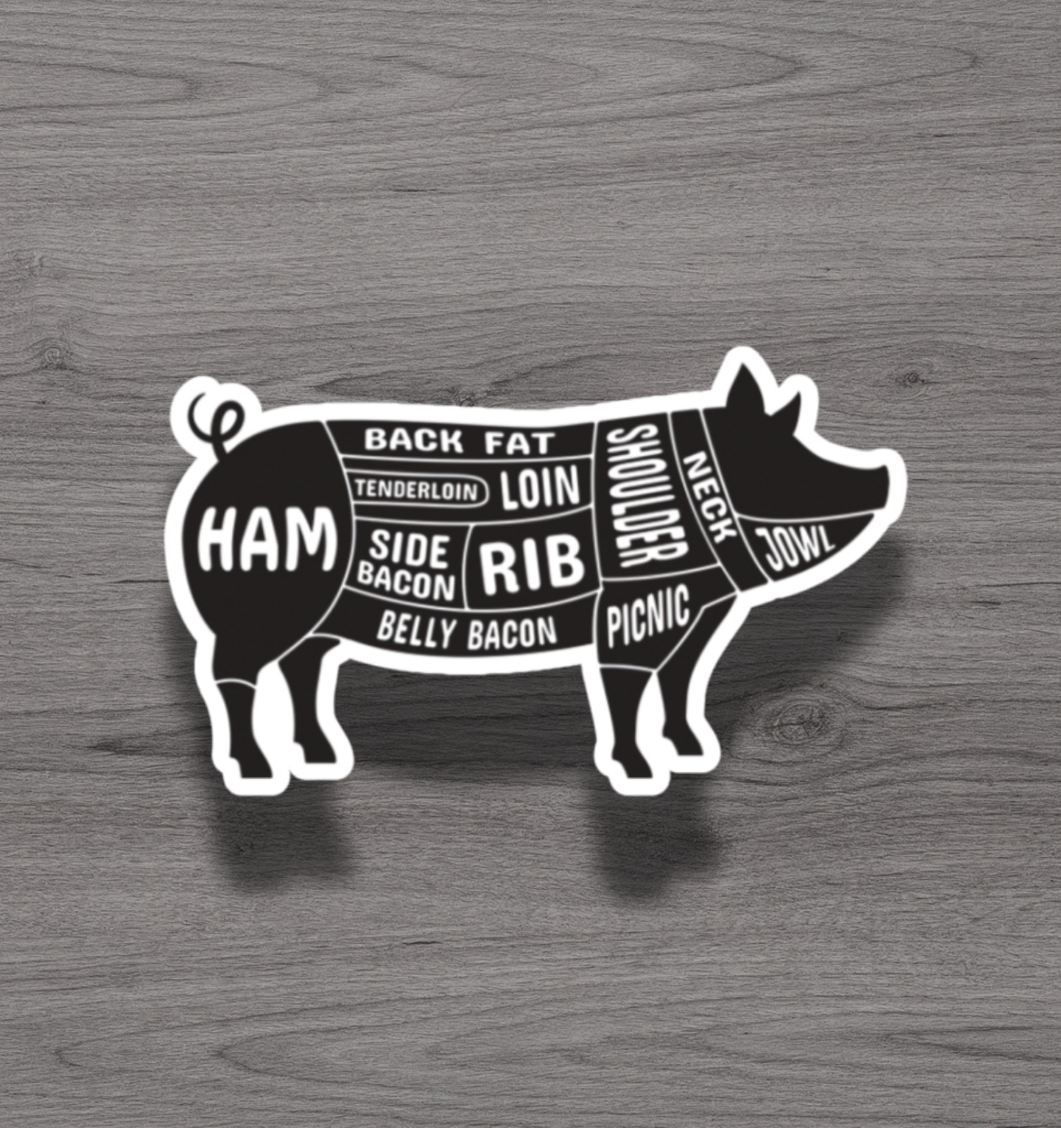 Pork Pig Parts Fridge Magnet or Laptop Sticker