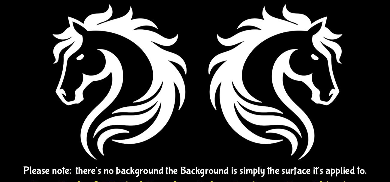 Horse Design Two Pack of 5″ White or Black Vinyl Decals Windows Car Truck Laptop