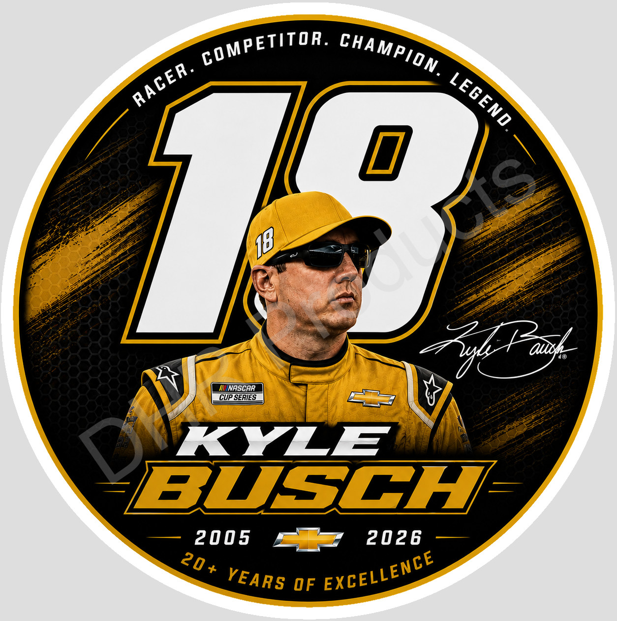 Kyle Busch Number 18 Tribute Commemorative Vinyl Sticker/Decal NASCAR 07