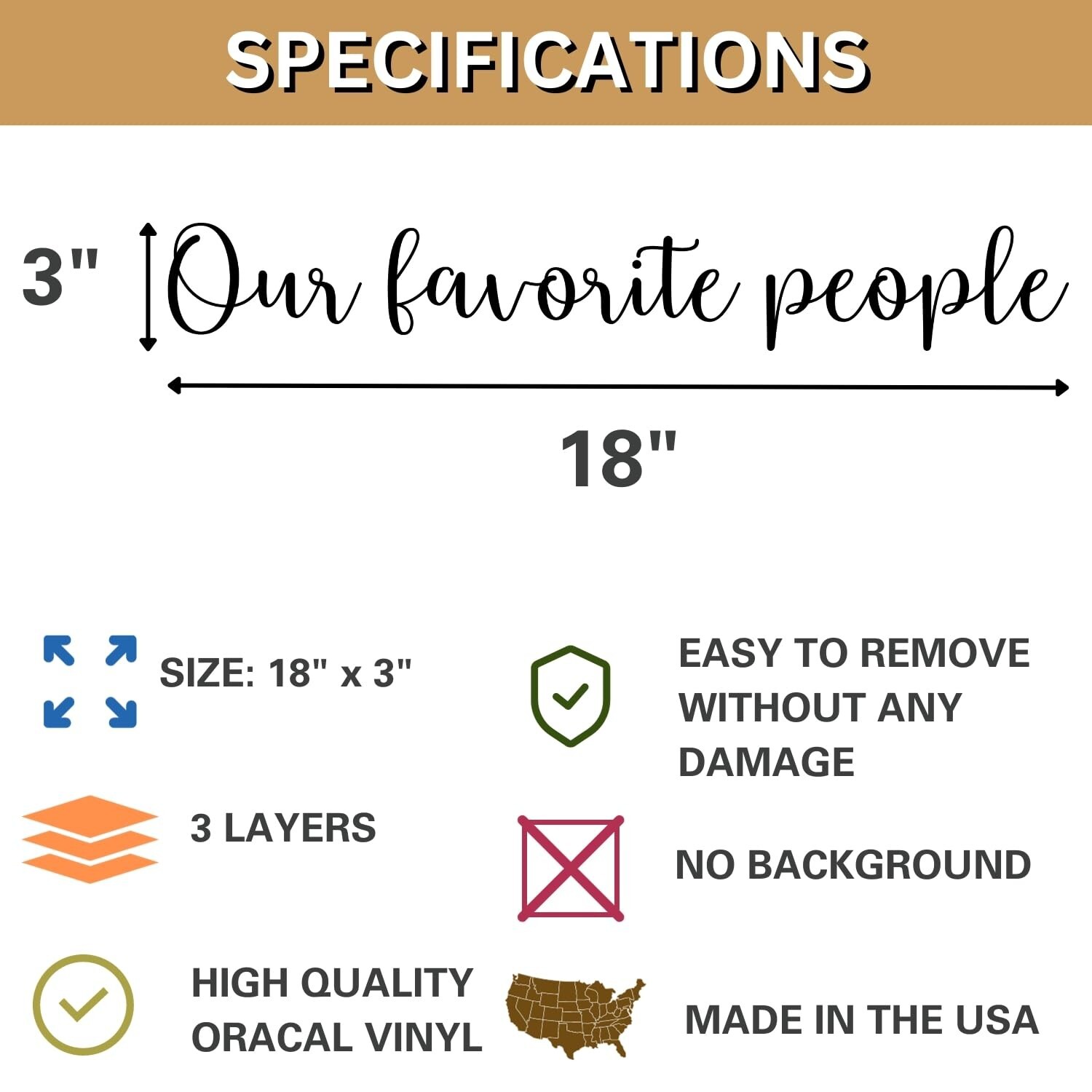 Our Favorite People Sticker (18″ x 3″) – Wedding Seating Chart Decal – Weddin…