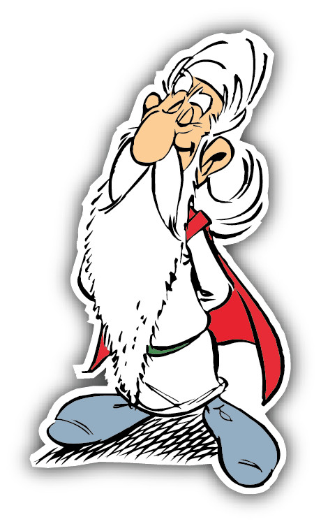 Asterix Getafix Cartoon Car Bumper Sticker Decal 3” x 5”