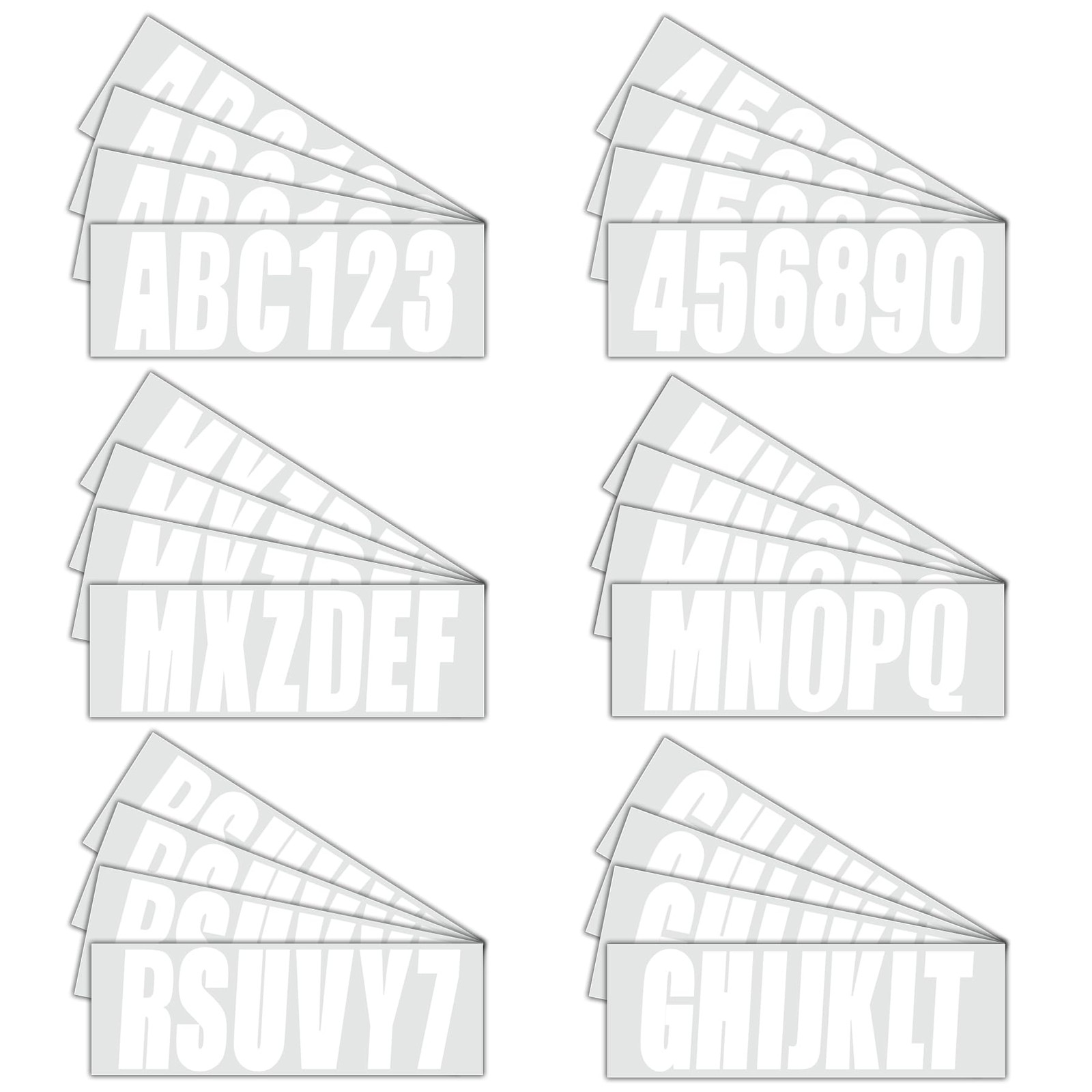 4 Sets 3″ Alpha-Numeric Registration Numbers and Letters Sticker Decal Kits f…