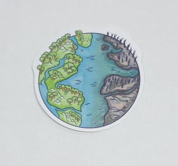 “Green Earth Vs Dead Earth” Sticker Decal Cute Funny Love Environment Art Tc6