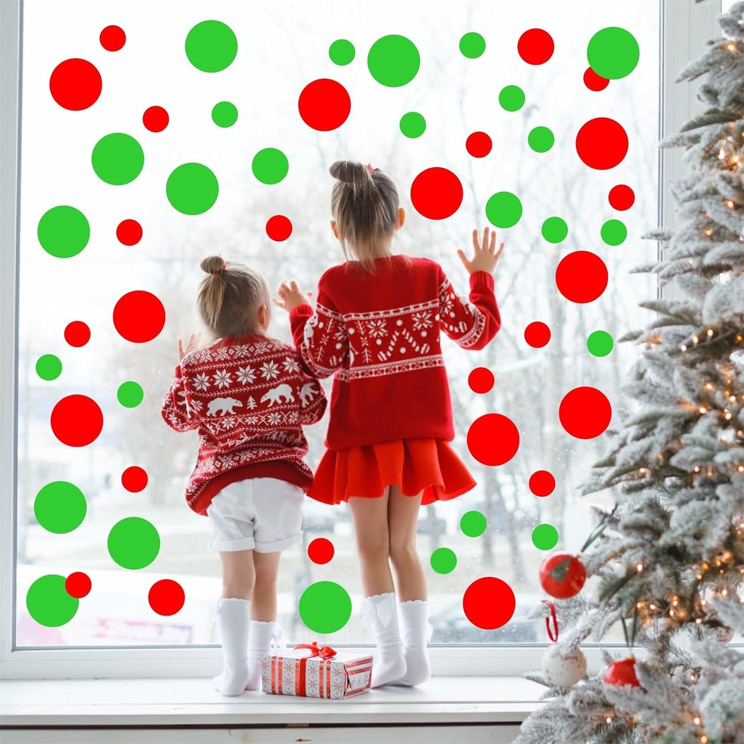 Wall Decal Vinyl Stickers – Color: Lime Green&red