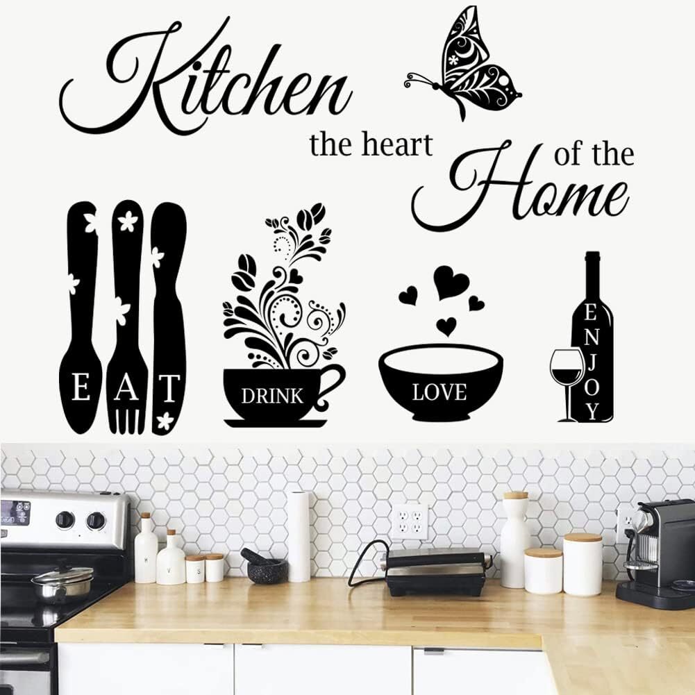 Kitchen Wall Stickers Dining Room Quotes Decals The Kitchen The Heart Home