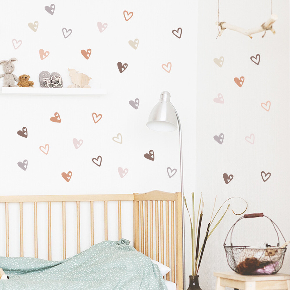 36pcs Hearts Creative Wall Door Sticker Decal For Children Baby Girls Boys Room