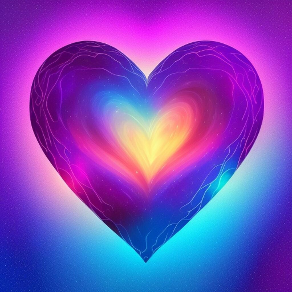 3” Galaxy Heart Rainbow Psychedelic Colorful Cute Love Space