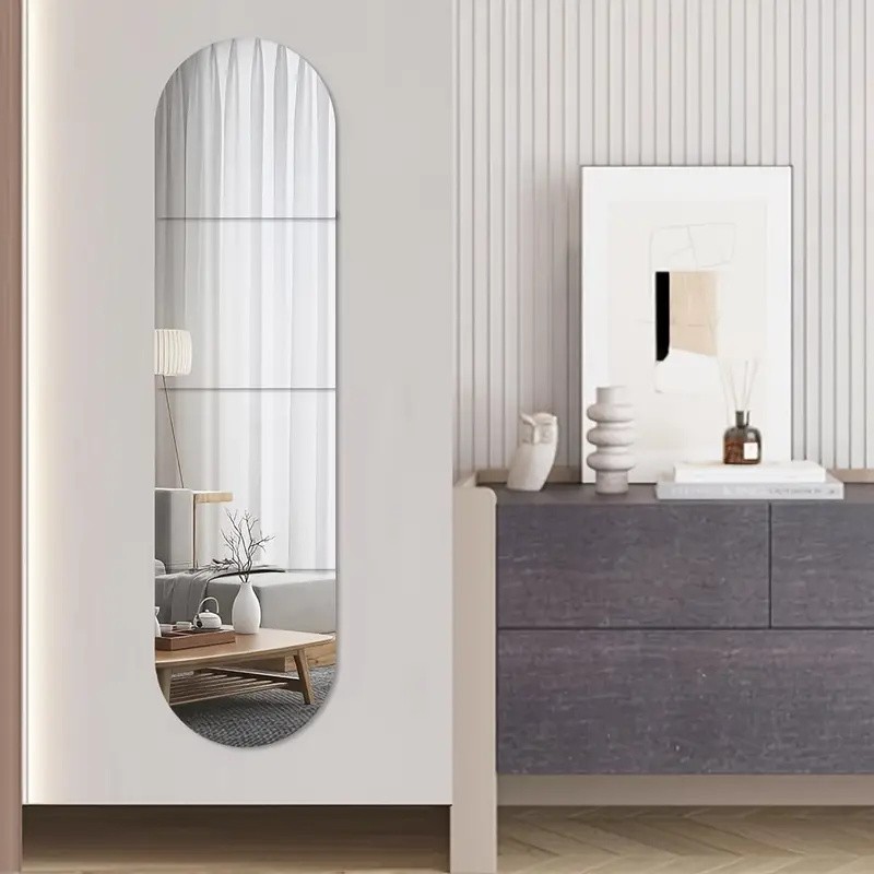 4Pcs/Set Acrylic Mirror Tiles – Self-Adhesive Decor for Doors & Bathroom Walls