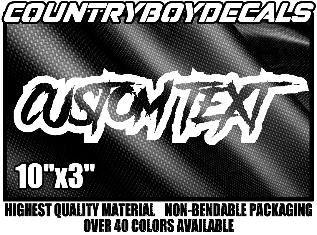 CUSTOM TEXT 10″ Vinyl Decal Sticker Diesel Truck Car Personalize Turbo Boost GT