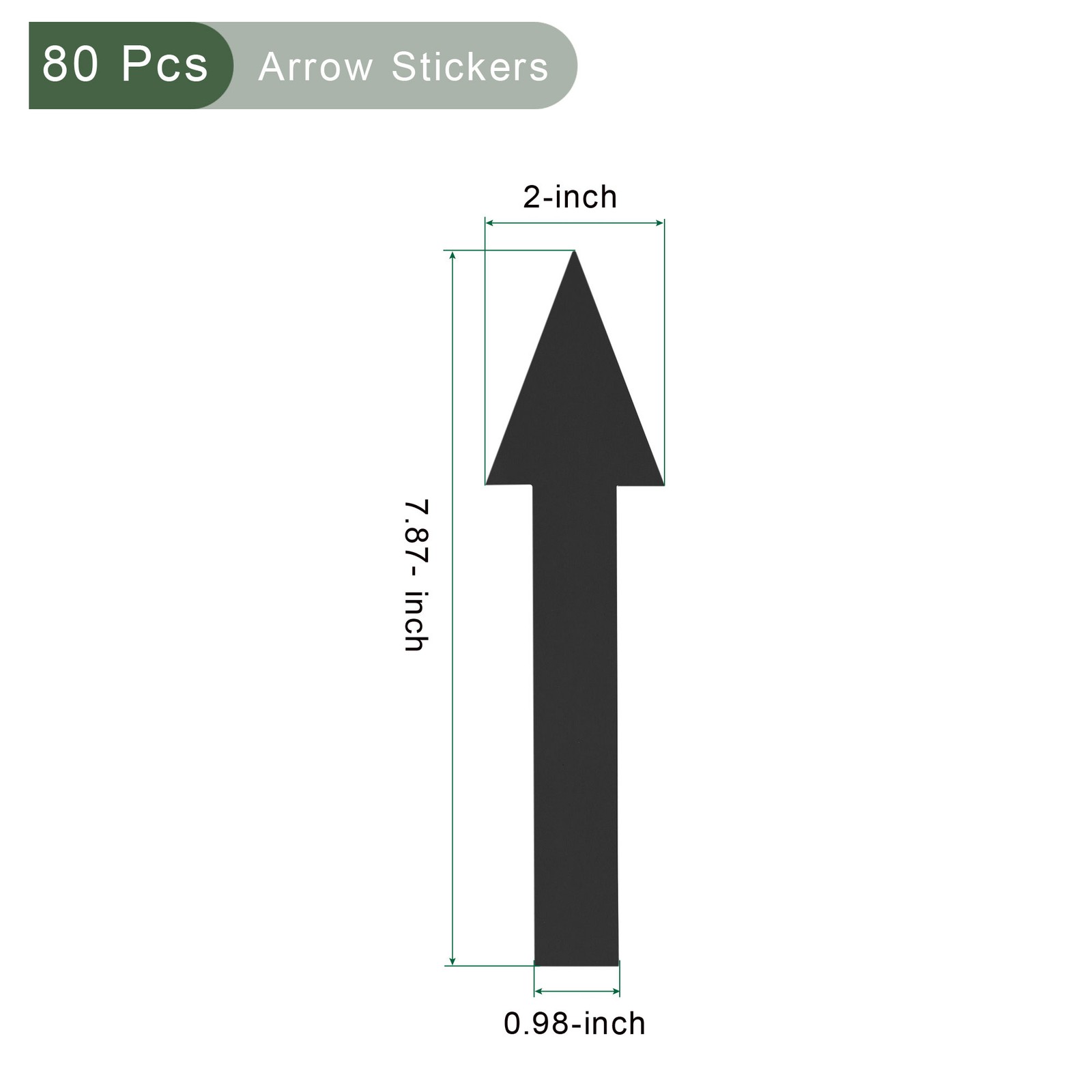 40pcs Arrow Sticker Sign 20x5cm Floor Decal PVC Self Adhesive Wall Marking Black