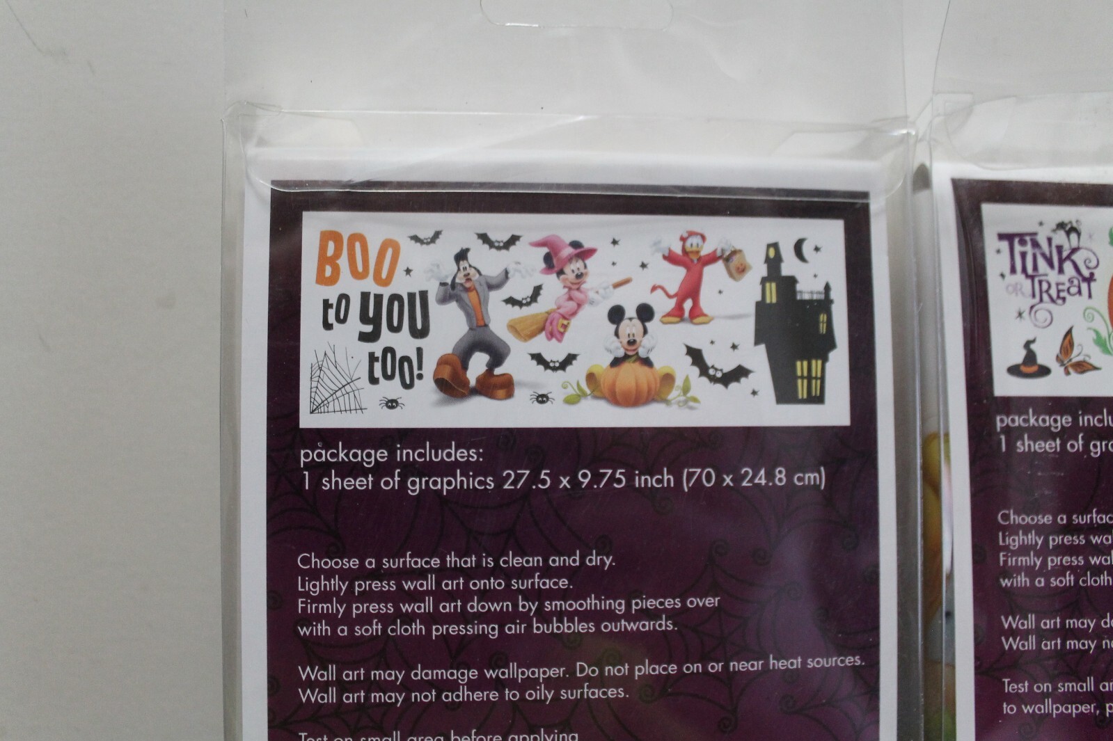 IMPACT INNOVATIONS–2 DISNEY Halloween wall art sets (peel, stick) NEW