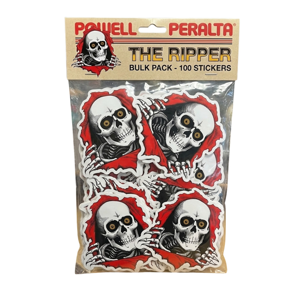 Powell Peralta Ripper Skateboard Sticker Bulk 100 Pack 4″ Red Vinyl Reseller Lot