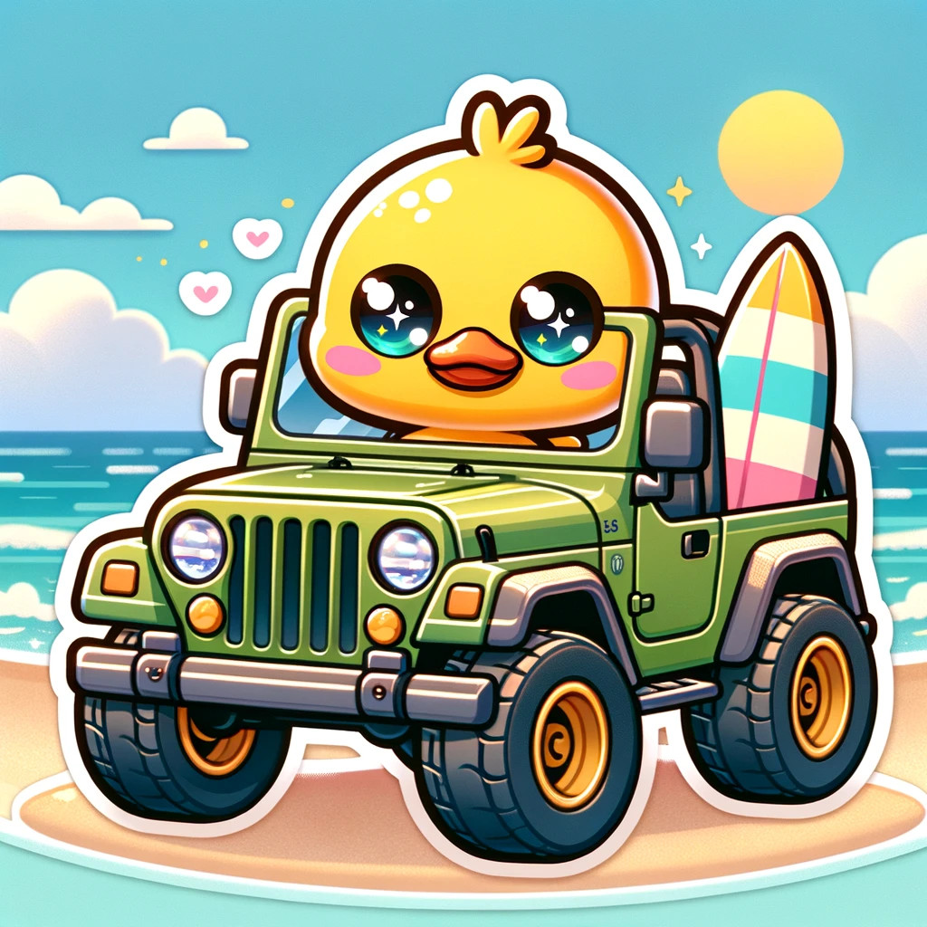 Surfing Rubber Ducky Beach Off Road 4×4 Vehicle Vinyl Sticker Decal