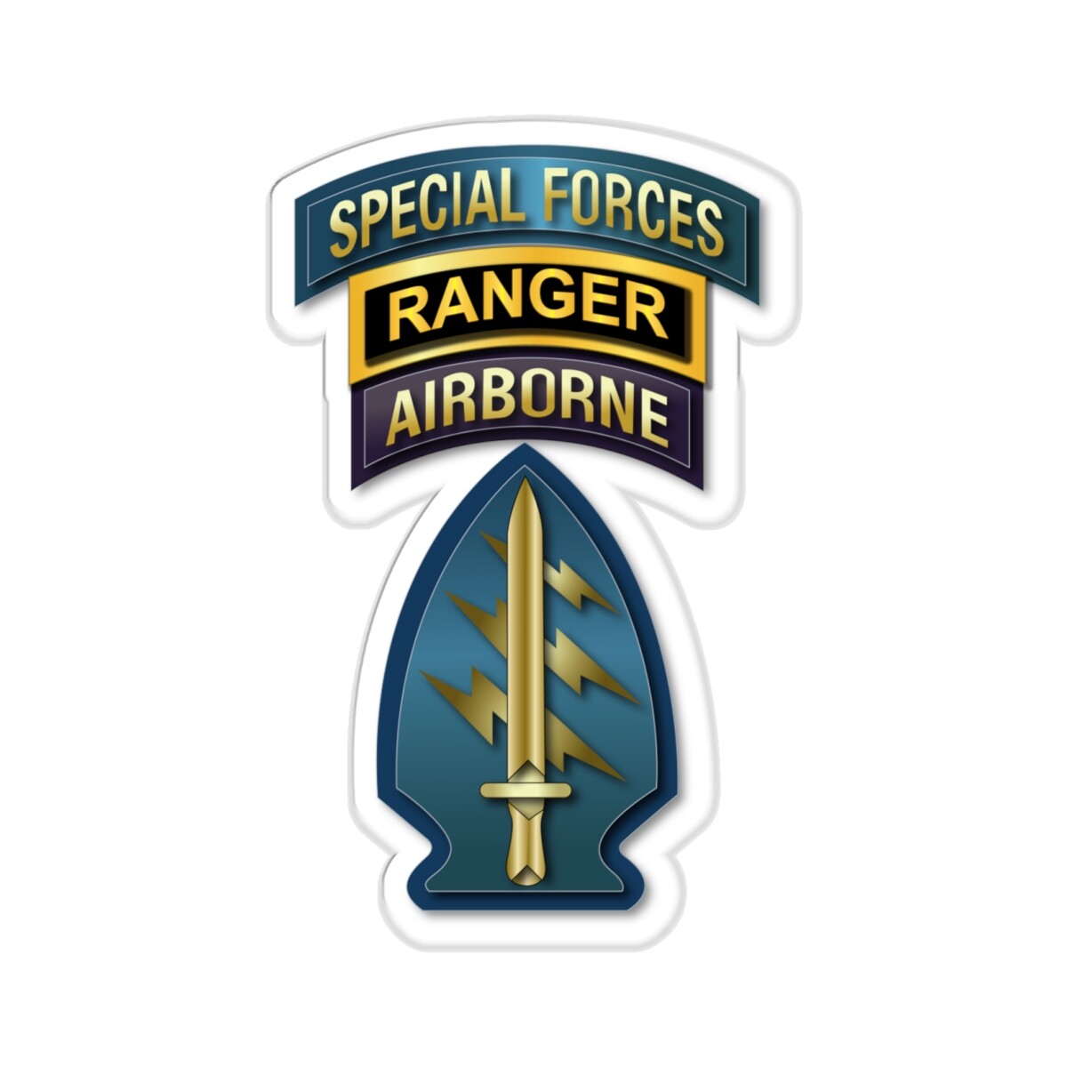 Kiss-Cut Stickers – SOF – Special Forces – Ranger -SSI V1
