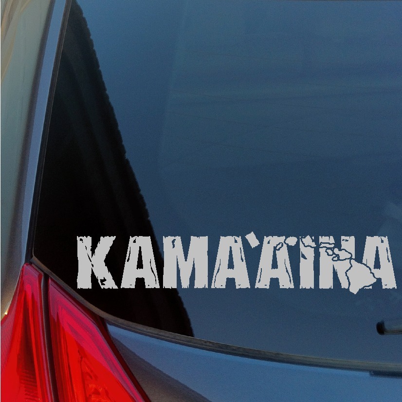 Distressed Kamaaina Hawaiian Islands sticker decal wood tiki local resident 808