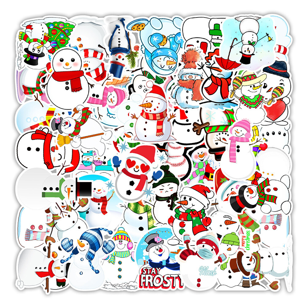 SNOWMAN Vinyl Stickers ~ SNOWMEN Snow Winter Frosty ~ Scrapbooking Scrapbook