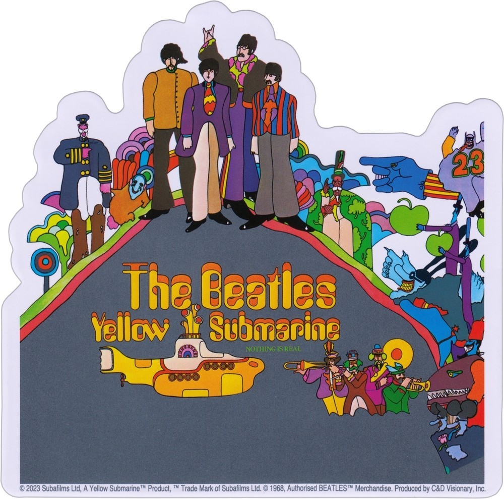 Sticker – The Beatles Yellow Submarine Cartoon Cover 1960s Music Band Retro 5″