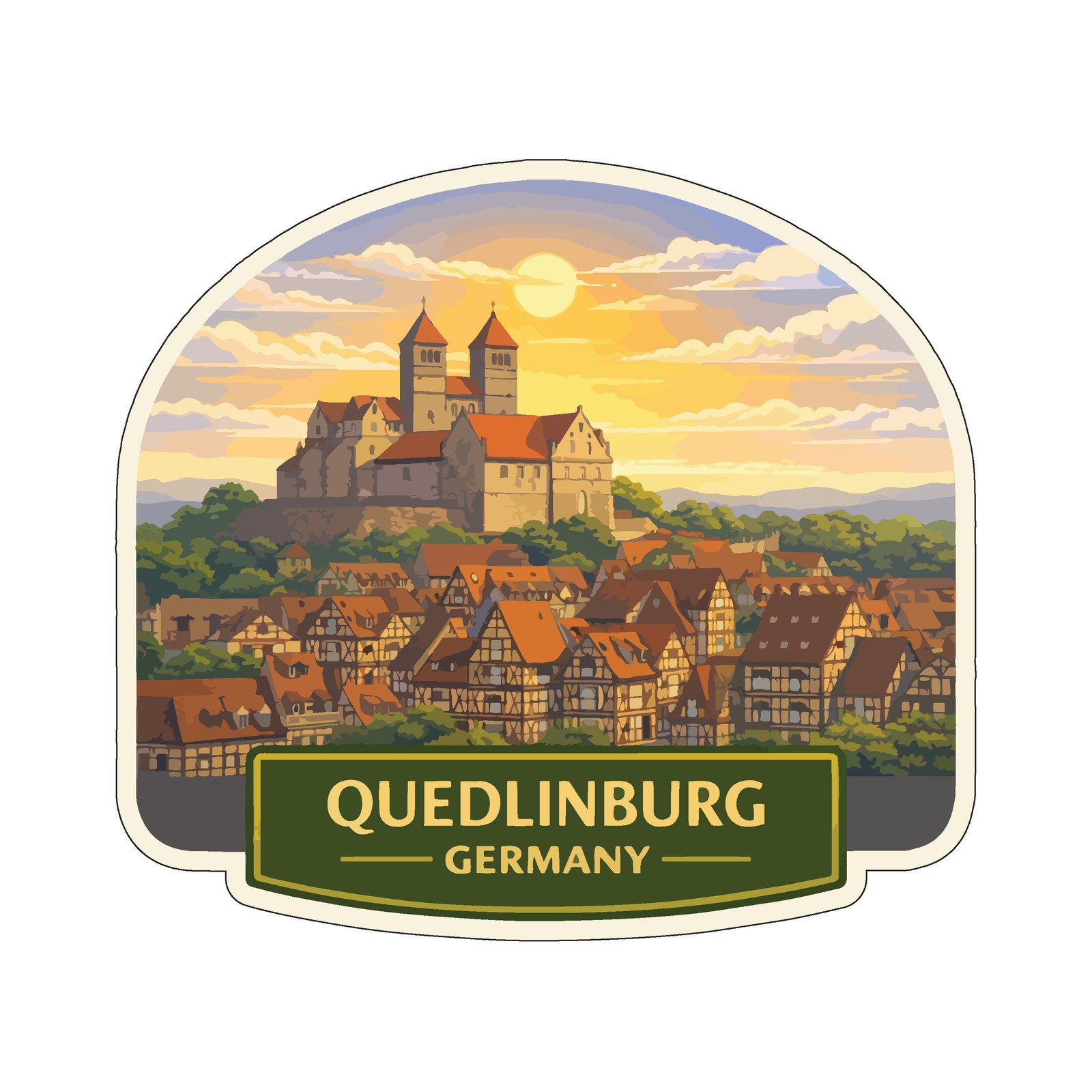 Quedlinburg Old Town ensemble Germany Sticker Decal Vinyl Die-Cut World Heritage
