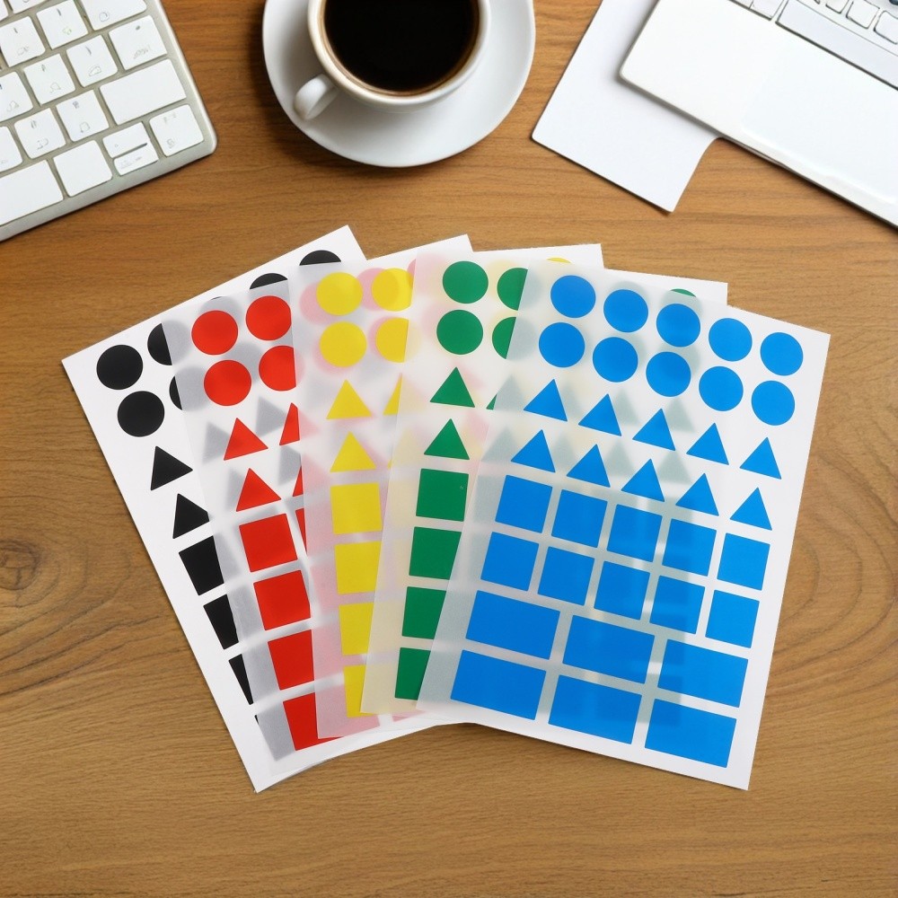 50 Sheets Color Coded Stickers Color-coded Box Coding Labels Dots Fancy Shape