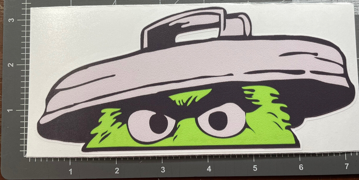 JDM Drift Oscar The Grouch 7″ Wide Vinyl Decal Sticker Funny Car Truck Suv