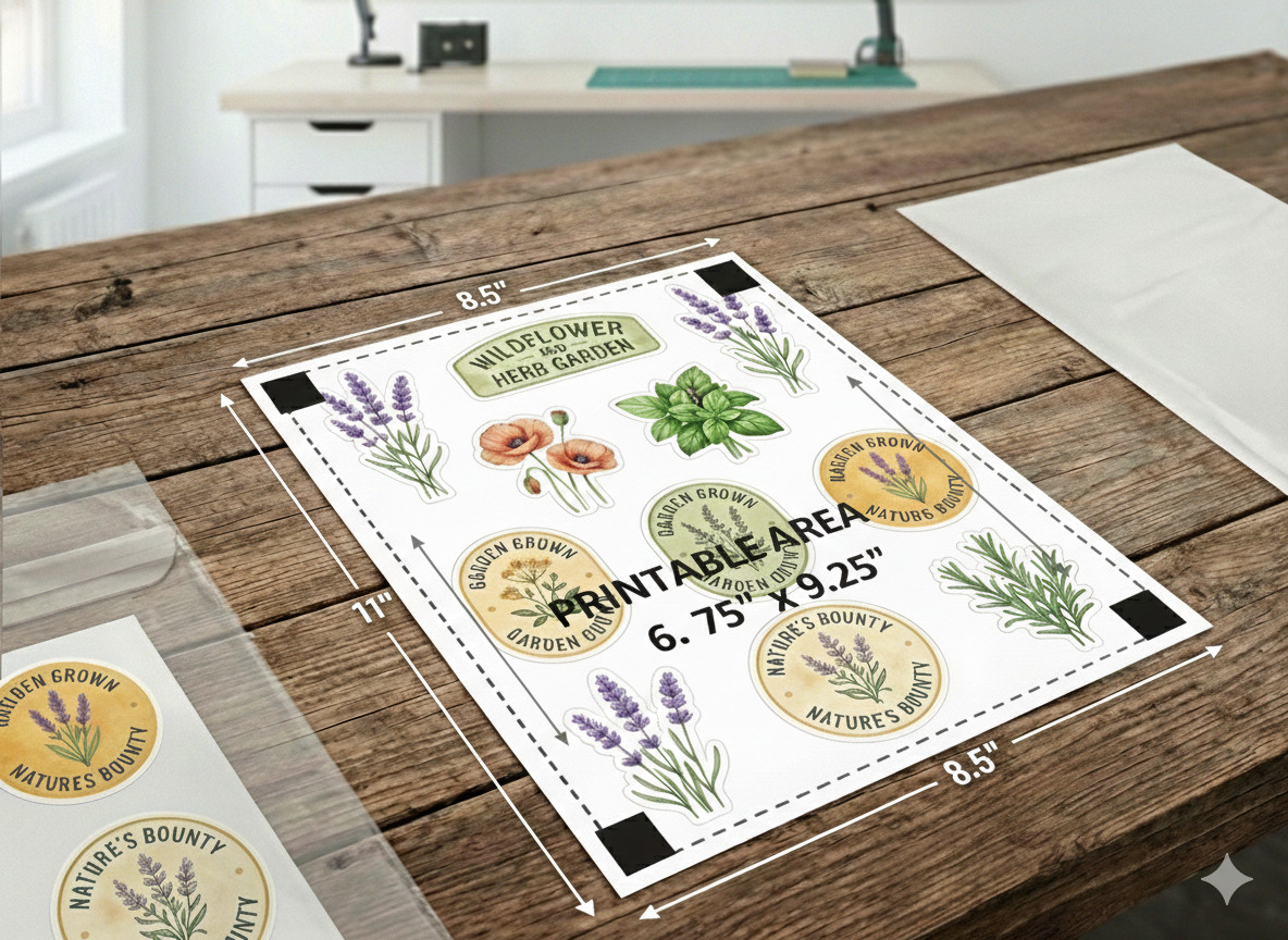 Custom Vinyl Sticker Sheet 8.5 x 11″ Logo Decals Matte Glossy Professional Print