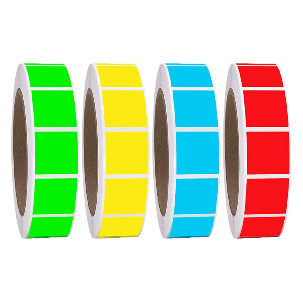 4 Rolls Color Coding Labels: 1 X 1 Inch Self-Adhesive Colored Label Stickers,