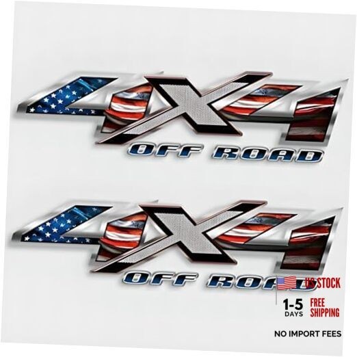 Pair Set 13 inch 4 x 4 4×4 Off Road Decal Stickers Replacement for Us Flag