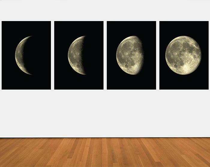 Set of 4 MOON Phases Wall Stickers Special DESIGN For Bedroom and Living room L
