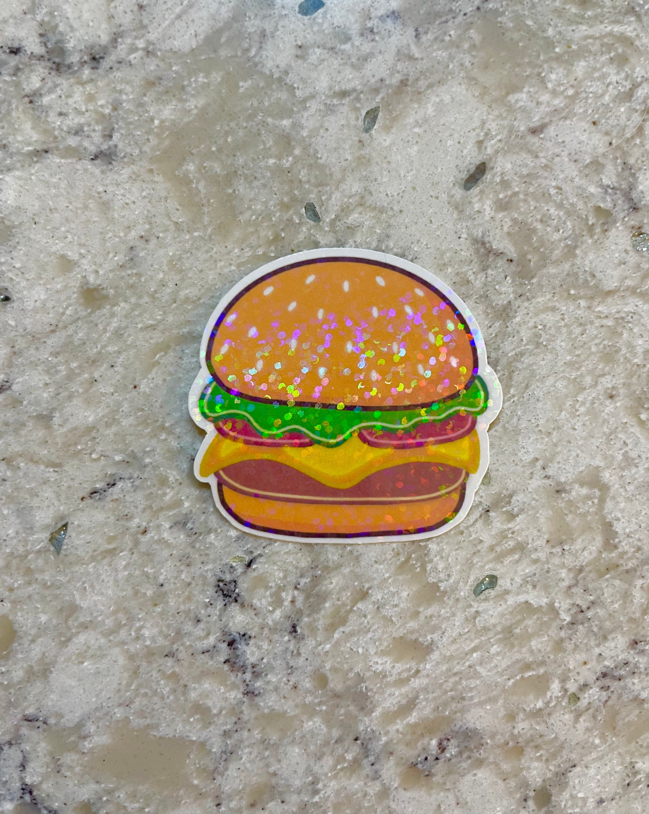 Cheeseburger Sticker l Gloss or Holographic Laminate l Waterproof Decal
