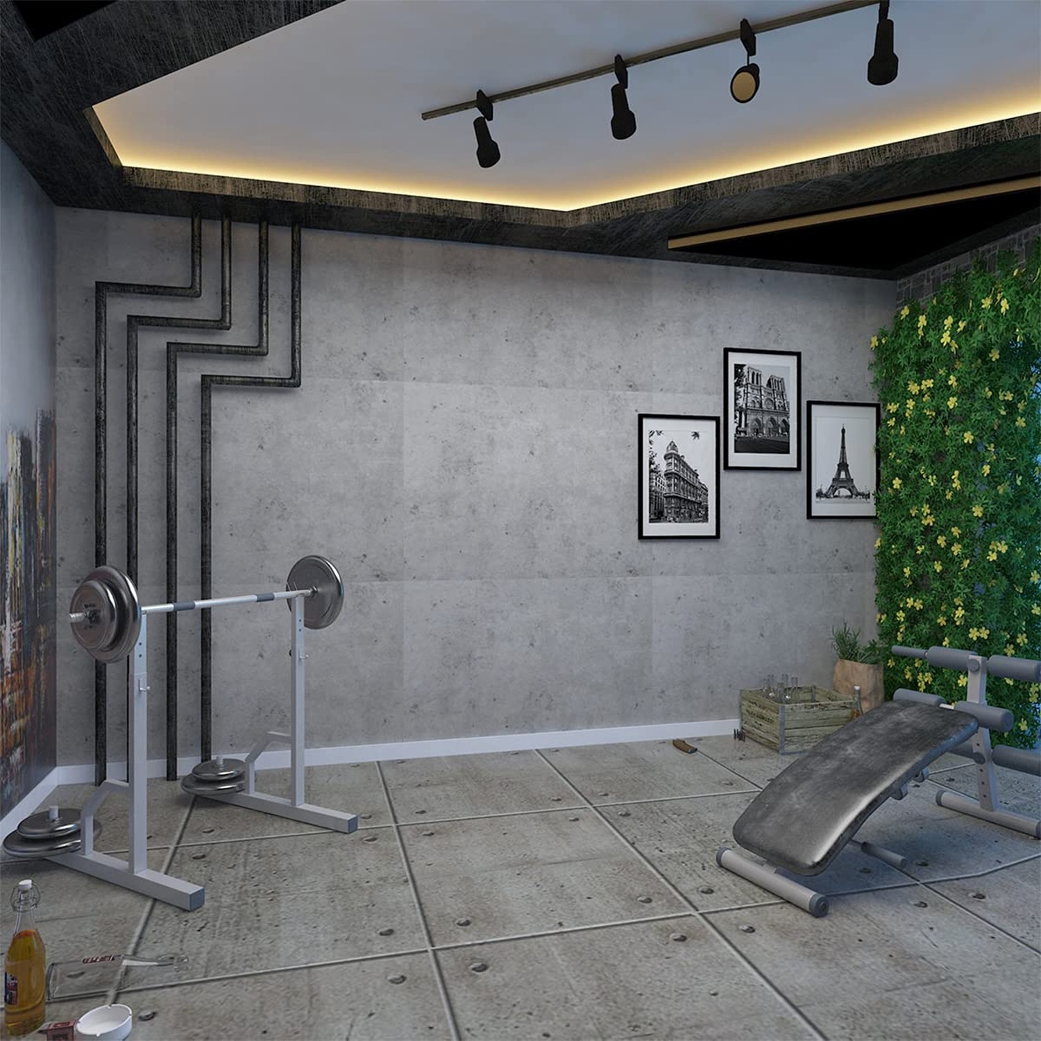 17.7″x394″ Light Grey Concrete Wallpaper Peel and Stick Wide Thick Gray Concr…
