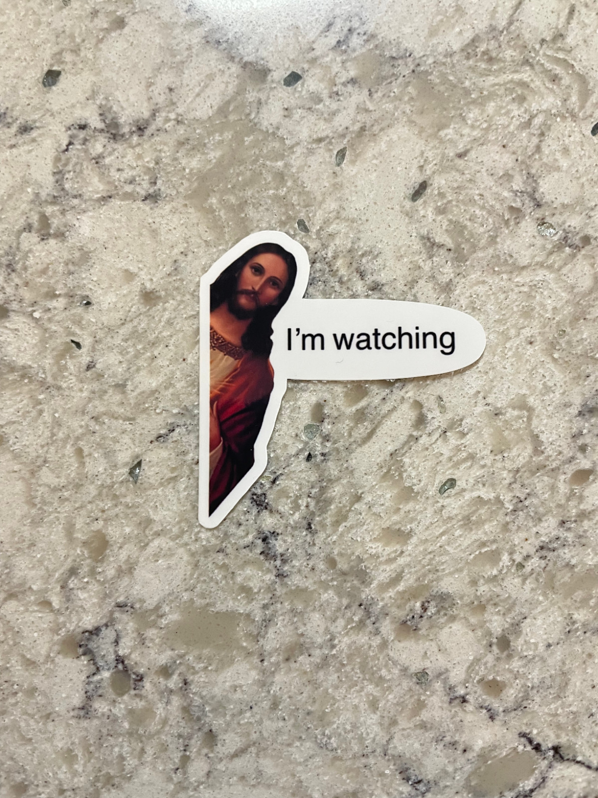 Jesus Is Watching Sticker l Gloss or Holographic Laminate l Waterproof Decal