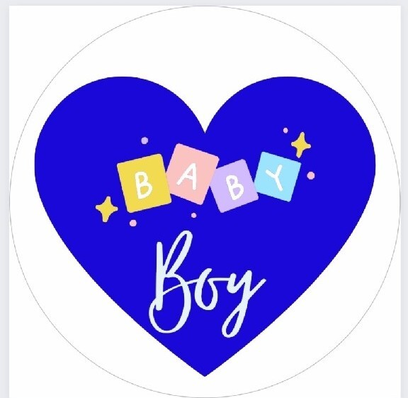 Blue Baby Boy Heart Stickers (2 Sheets/50 Stickers), Baby Shower Invitations