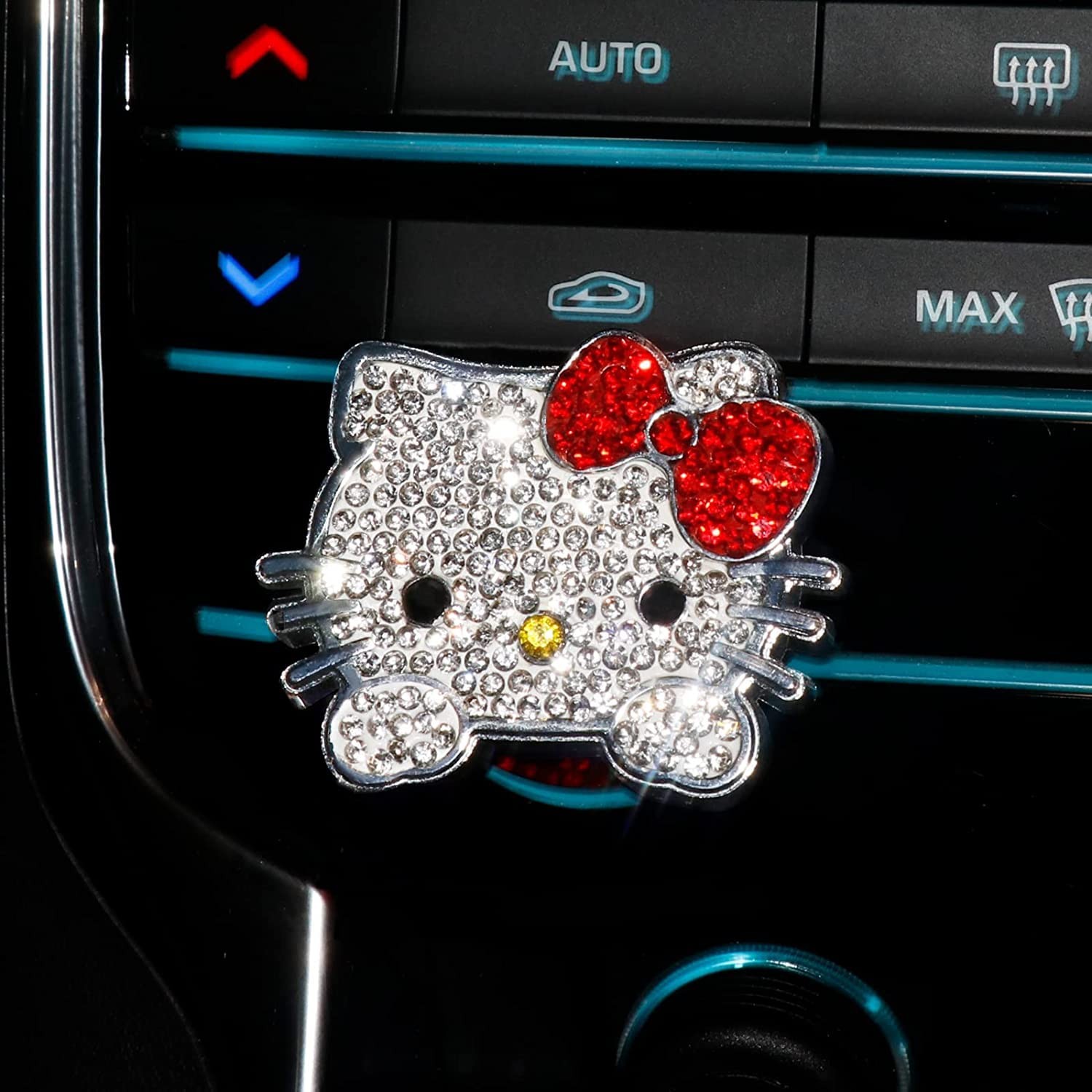 2 Pcs Bling Car Interior Accessories, Rhinestone Push to Start Button Cover w…